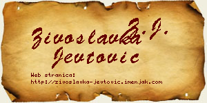 Živoslavka Jevtović vizit kartica